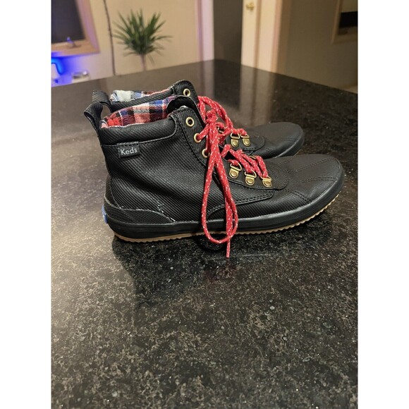 Keds Boots Womens 7 Black Scout Water Resistant Lace Up Micro Fleece Lining - Picture 5 of 15